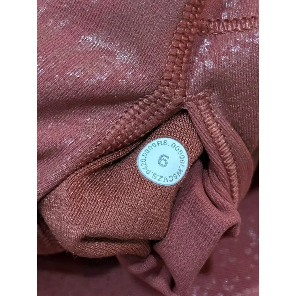 Lululemon Wunder Under High Rise Tight Shine Soft Cranberry Pink Foil Size 6